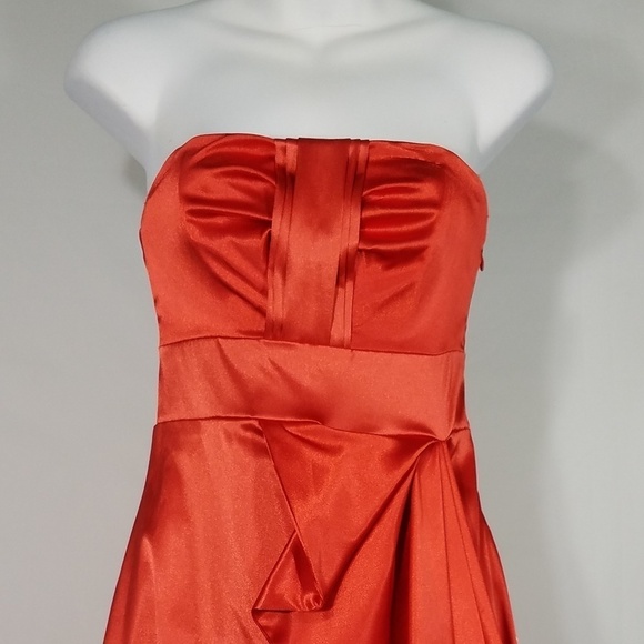 NWT tomato red short prom evening dress juniors 5 - Picture 2 of 8